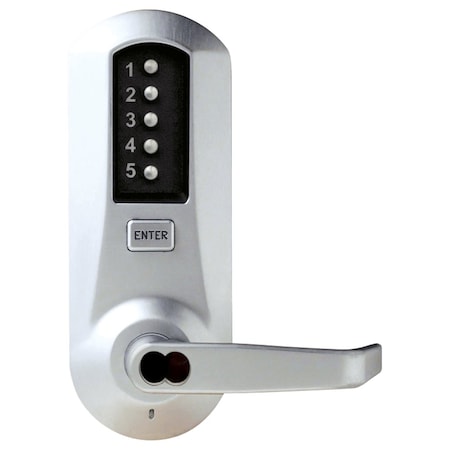 Dormakaba Mortise Combination Lever Lock, No Deadbolt, Less Core, Satin Chrome 5066MWL-26D-41